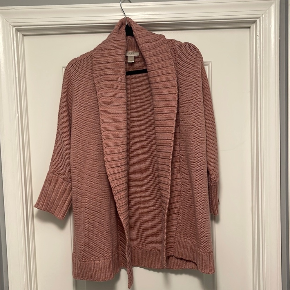 Pink 3/4 Sleeve Loft Sweater